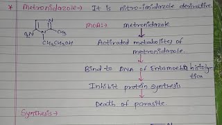 Metronidazole  structure mechanism of action synthesisuses Pharma Basics 04 Official [upl. by Ilzel963]