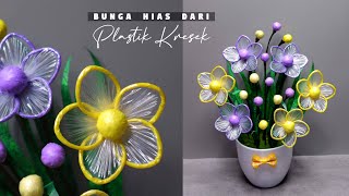 Cara membuat Bunga dari Kantong Plastik Kresek TANPA SETRIKA  Plastic Shopping bag flowers Craft [upl. by Eigna251]