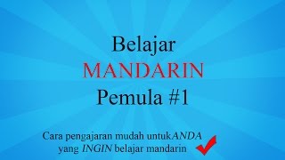 Belajar Bahasa Mandarin Pemula 1  Kata Ganti Nama [upl. by Osner]