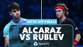 Carlos Alcaraz vs Andrey Rublev Entertaining Match Highlights  Nitto ATP Finals 2024 [upl. by Loats]