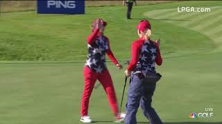 Marina Alex and Morgan Pressel Halve Friday Foursomes Match at the 2019 Solheim Cup [upl. by Bonnell]