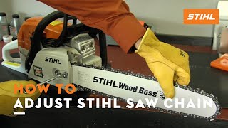 How To Adjust STIHL Saw Chain  STIHL Tutorial [upl. by Tonl]