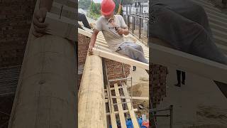 Nailing rafters to the roof process woodworking [upl. by Marve]