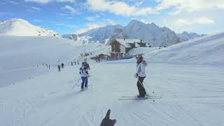 🇮🇹⛷️ Dolomiti Superski 🏞️ Passo Pordoi 🏔 Canazei 🏔 Arraba Feb 2024 [upl. by Akcinehs]