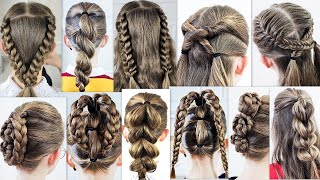 10 easy and simple braided hairstyles Most beautiful hairstyles For every day [upl. by Lzeil]