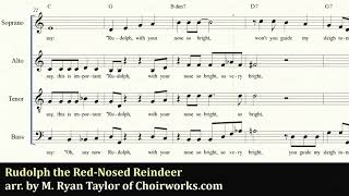 Rudolph the Red Nosed Reindeer for SATB Choir [upl. by Otreblada530]