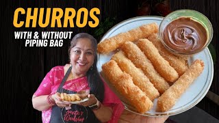 Indian Mom Makes Churros  How to make Churros  With amp Without Piping Bag  By Savitas Workshop [upl. by Valeda]