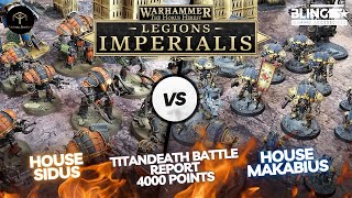 Legions Imperialis Titandeath Battle Report  4000 Points  Knights [upl. by Nohtanhoj]