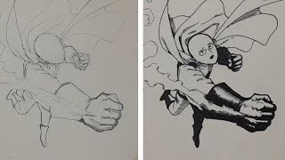 how to draw saitama one punch man anime 🔥 [upl. by Neille]