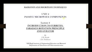 Introduction to Ferrites Faradays Rotation principle and Gyrator [upl. by Wurster132]