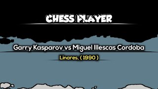 Garry Kasparov vs Miguel Illescas Cordoba  Linares  1990 [upl. by Aivle]