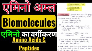 अमीनो अम्ल In HindiAmino Acid ClassificationFunction Of Amino Acids And Peptides एमिनो एसिड L2 [upl. by Iaverne]