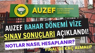 İstanbul Üniversitesi AUZEF Bahar Dönemi Ara Vize Sınav Sonuçları Açıklandı Finalde Kaç Almalı [upl. by Llennehc]