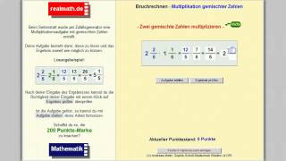 Gemischte Zahlen multiplizieren  realmathde [upl. by Bergquist447]