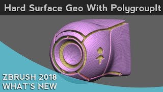 049 ZBrush 2018 Hard Surface Geo From PolygroupIt [upl. by Hudgens]