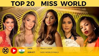 MISS WORLD 2024 TOP 20 CONTENDERS STRONG PREDICTIONS [upl. by Leoni183]