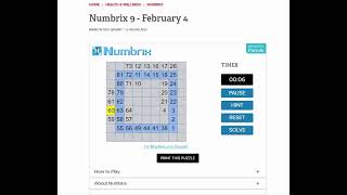 Solve Daily Numbrix 9 Puzzle 242024 ASMR [upl. by Humph]