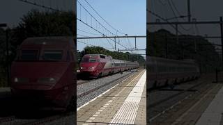 Eurostar passes Tilburg Reeshof with 4 horns rare [upl. by Anaiad518]