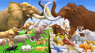 Prehistoric Animals Epic Battle Ice Age Animals vs Wild Animals  Animal Revolt Battle Simulator [upl. by Derron]