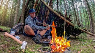 3 Days Solo Camping NO WATER NO SHELTER BUSH PASTY Alone in a Forest [upl. by Htir]