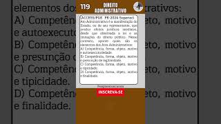 📙 119  QUESTÃO DE DIREITO ADMINISTRATIVO PARA CONCURSO shorts quiz concurso direito [upl. by Merrilee]