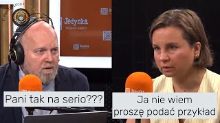 Ministressa Zielińska poległa na pierwszym pytaniu redaktora radiowej jedynki [upl. by Ocirderf]