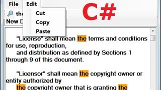 C Tutorial 68 How to make a Tabbed Notepad In C  ManuStrip CutCopyPasteOpenSave Part2 [upl. by Killion]