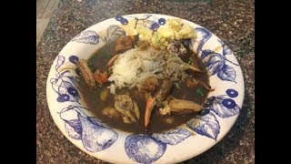 The Best Cajun Dark Roux Seafood Gumbo with NO OKRA [upl. by Orapma]