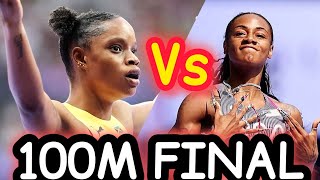 Full Race Women 100 Meters Race At Paris Olympic Video Recap [upl. by Ramar677]