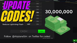 NEW UPDATE CASH CODES 🇺🇸 Airplane Simulator ROBLOX [upl. by Storer982]