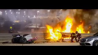 Rawsko REACTION 140 160MPH  Grosjeans Insane Fireball Crash  Formula 1 Drive To Survive [upl. by Edlin438]