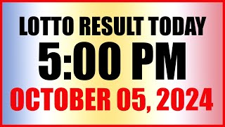 Lotto Result Today 5pm October 5 2024 Swertres Ez2 Pcso [upl. by Mallon]