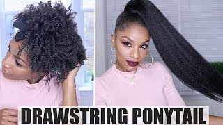 HOW TO  Drawstring Ponytail on Natural Hair [upl. by Refinnej]