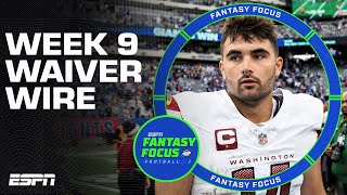 Week 9 Waivers  Injury Report  Fantasy Focus 🏈 [upl. by Repard]