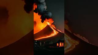 Terrifying Nighttime Volcano Eruption Destroys Village Terrifying disaster volcano [upl. by Alomeda]