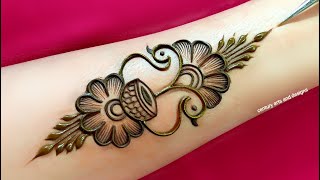 Very beautiful front hand mehndi design  easy stylish mehndi design  simple mehndi design mehndi [upl. by Amalle]