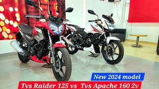 2024🔥New Tvs Apache RTR 160 2v vs Tvs Raider 125  which is best bike in 2024  boywithbikes [upl. by Salohci]