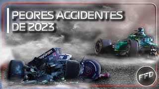 Los ACCIDENTES más FUERTES de la F1 2023  F1FD [upl. by Llirrehs798]