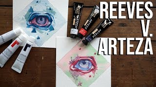 Reeves vs Arteza  Cheap Gouache Comparison [upl. by Imoin]