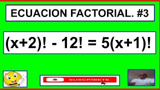 ECUACIONES FACTORIALES  3 [upl. by Ennoved92]