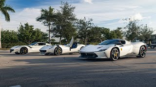 BEST SUPERCARS and HYPERCARS  Koenigsegg Bugatti Pagani Ferrari SP3  Flames and LOUD Revs [upl. by Yelsnit]