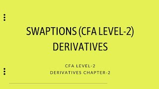 Swaptions in Derivatives  CFA Level2  Derivatives [upl. by Raine]