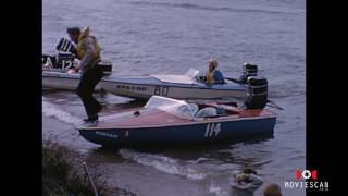 Vintage Speed Boat Racing  Classic Wooden Boat Hit And Sinks [upl. by Bullivant]