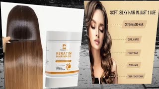 KERATIN HAIR MASK MAGICALLY REPAIR DAMAGED CURLS HAIR CARE GLOSSY SMOOTH HAIR STRAIGHTED [upl. by Kliment]