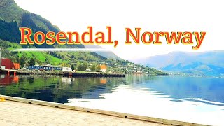 🇧🇻 Walking tour Rosendal Norway autumn 2023  Rosendal Hordaland  Norway walk tour 4K [upl. by Noloc]