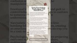 Dark Psychology Techniques You Should Fear darkpsychology psychology facts psychologyfacts [upl. by Erbua898]