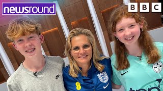 Englands Sarina Wiegman on how football can be more accessible for deaf fans  Newsround [upl. by Nylkaj]