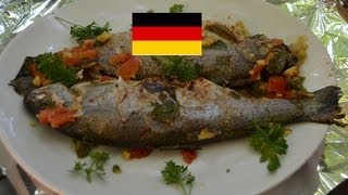 Fisch Rezept Grill Forelle mit Ingwer Rosmarin LiebstöckelSellerie Marinade [upl. by Ahsinat]