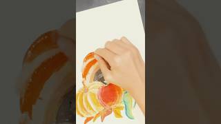 Drawing a Cornucopia  Drawing Cornucopia with Oil Pastel Thanksgiving Artshorts [upl. by Sungam]