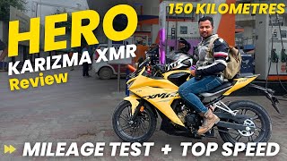 Hero Karizma XMR 210 Mileage Test 🔥 Top Speed 👉🏼 Review [upl. by Ardnuas944]